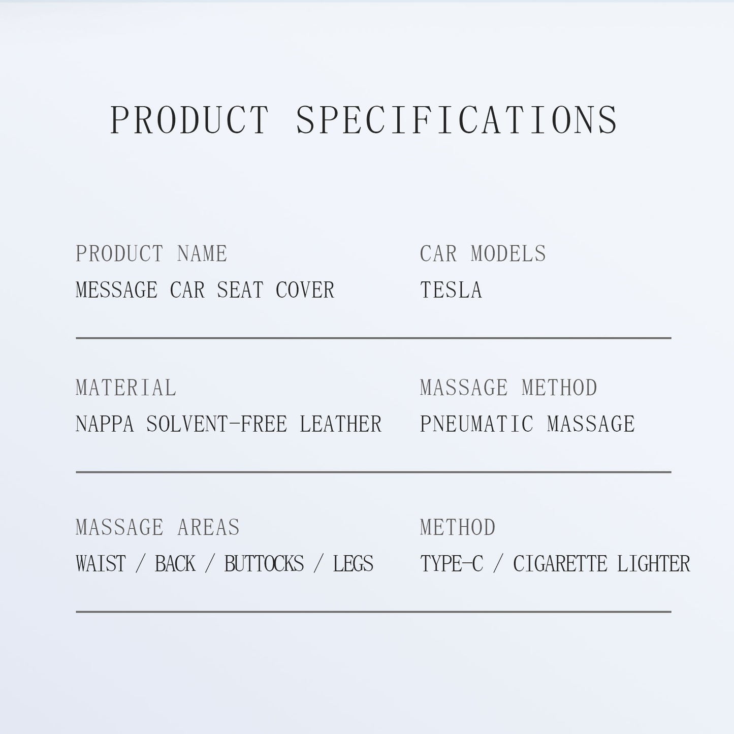 Ventilate Leather Comfort Stress Relief Massage Car Seat Cover