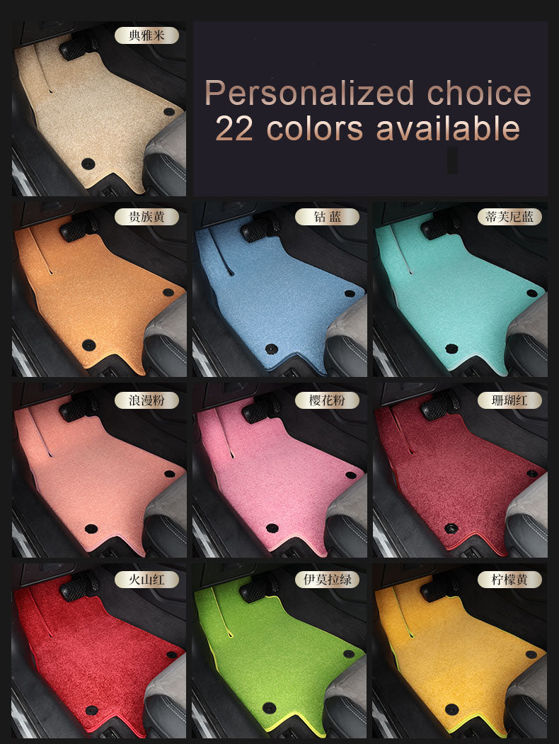 Bespoke Master Custom Fit Double Layer Nappa Leather Car Floor Mat Nylon Carpet for Tesla