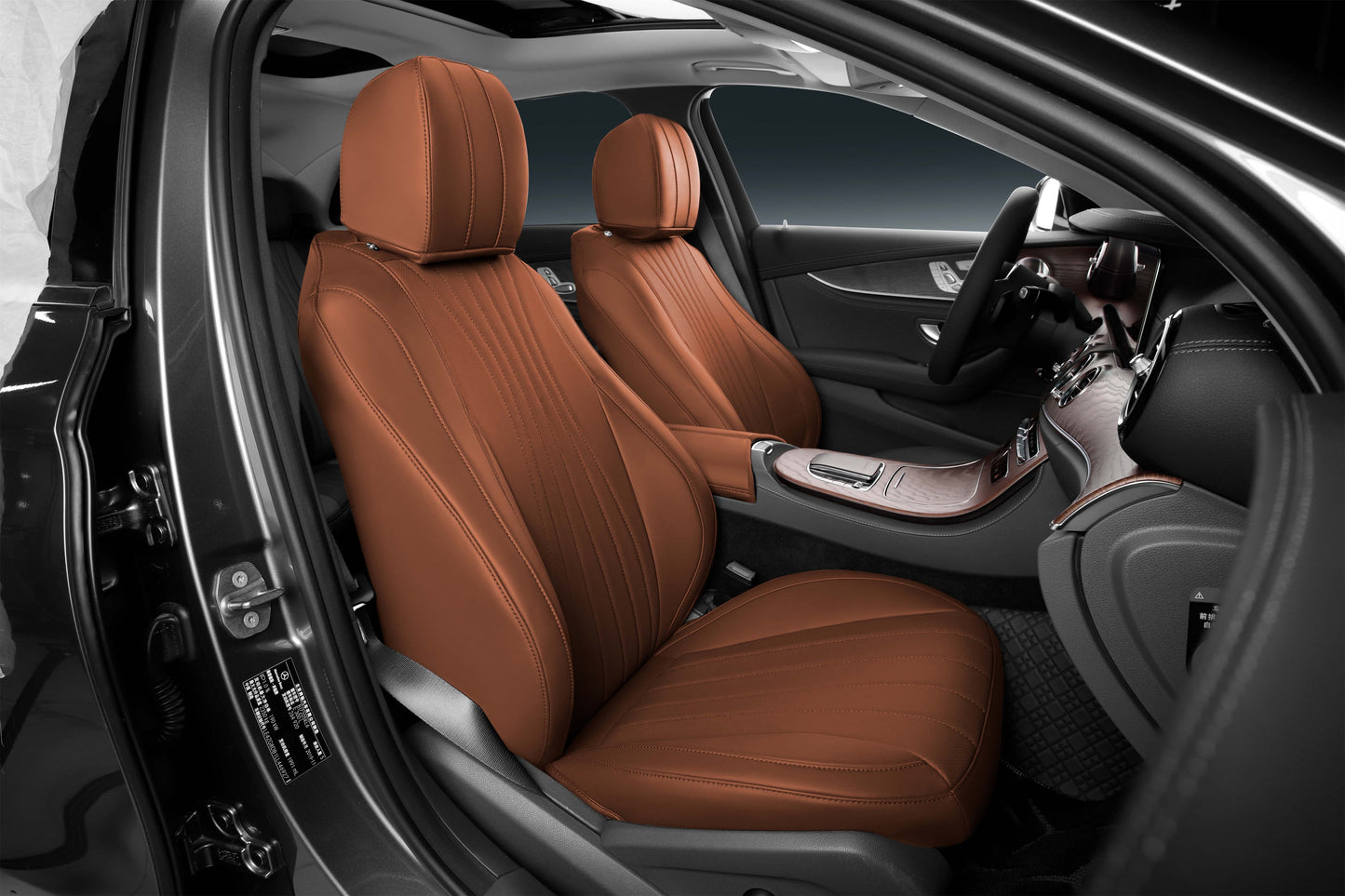 Unmixed Color Original Nappa Skin 5 Car Seat Fully Cover