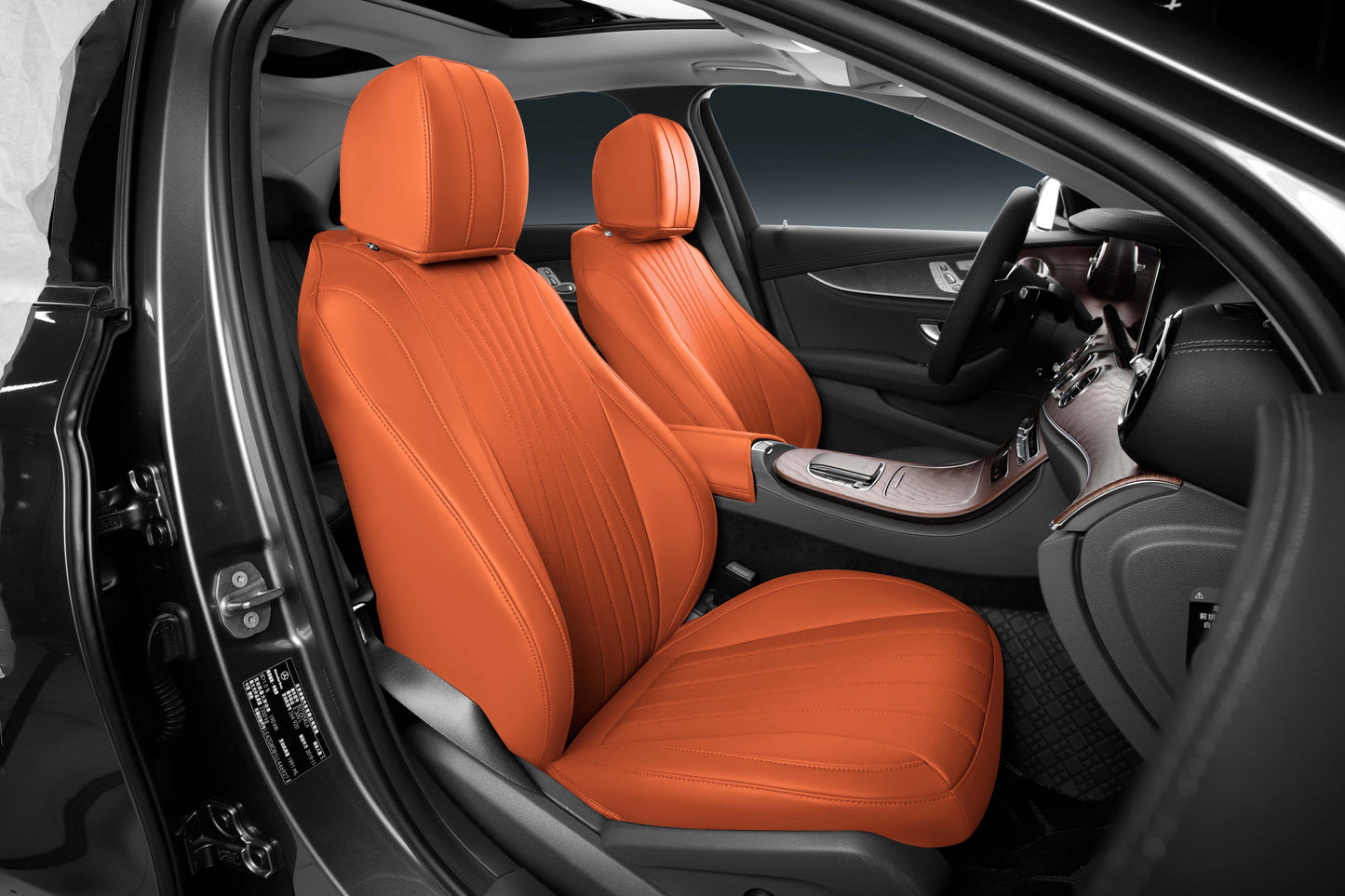 Unmixed Color Original Nappa Skin 5 Car Seat Fully Cover
