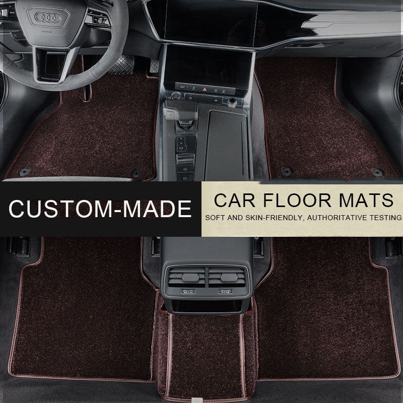 Custom Fit Second Layer Car Mats Soft Nylon Carpet Waterproof Car Floor Mats For Audi