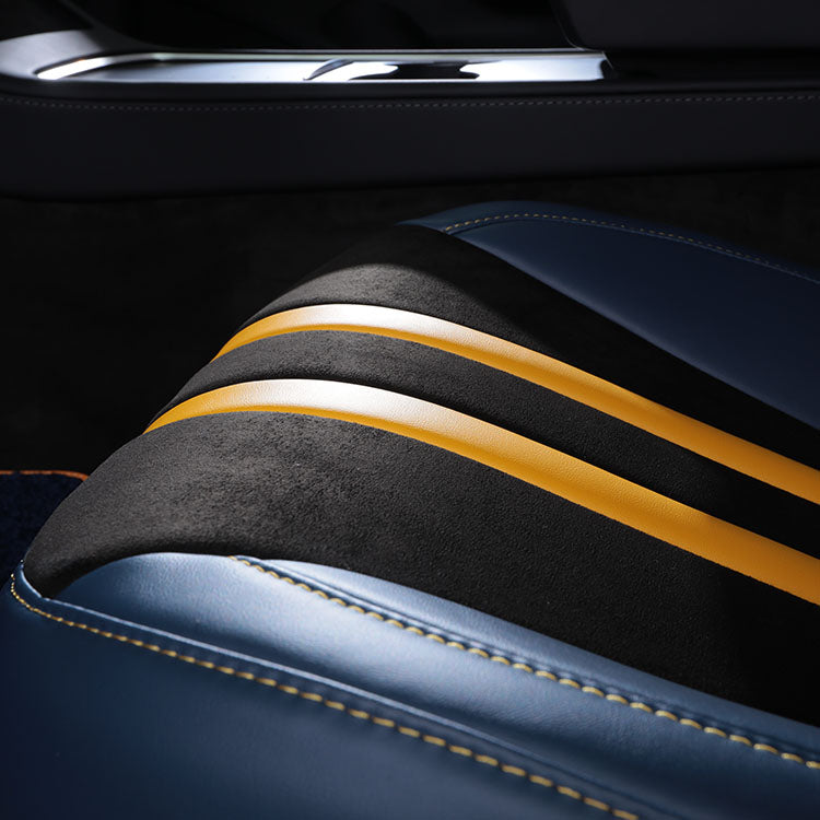 Velvet Suede Fabric and Nappa Leather Sporty Stylish Custom Car Seat Covers