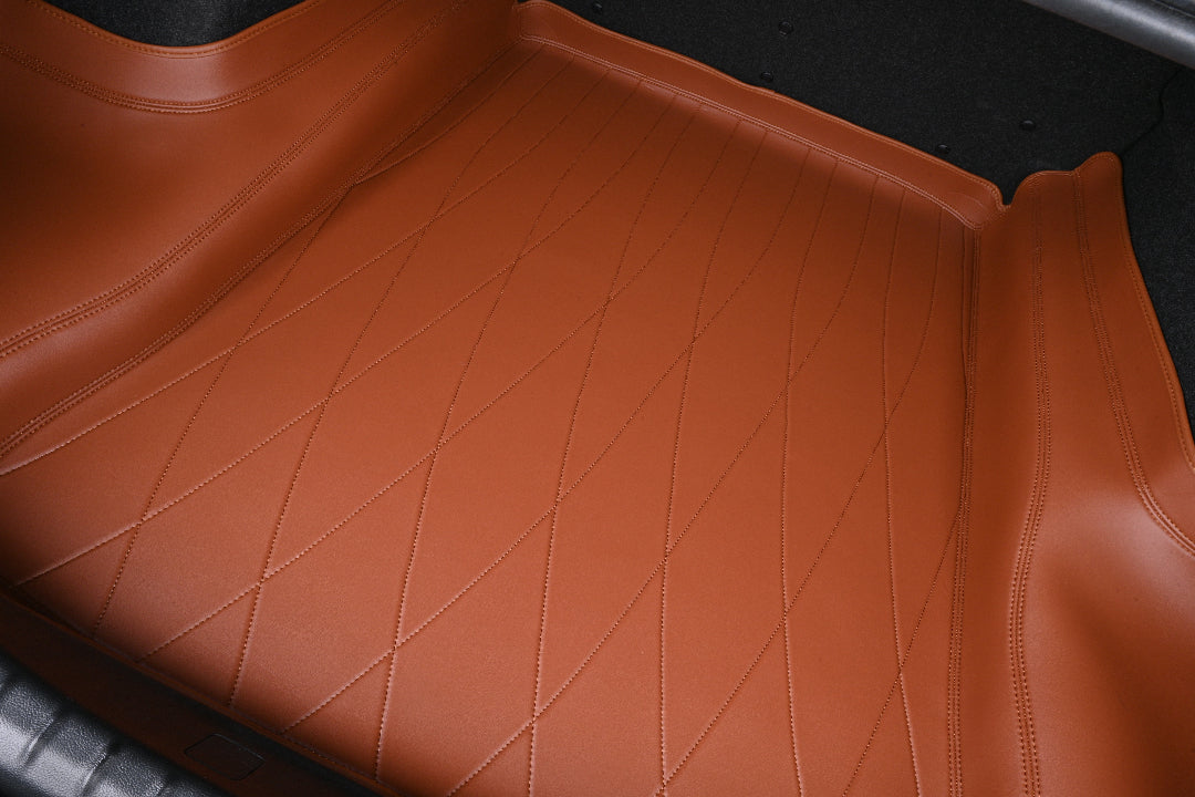 Brown Nappa Leather Protection Trunk Liner Mat