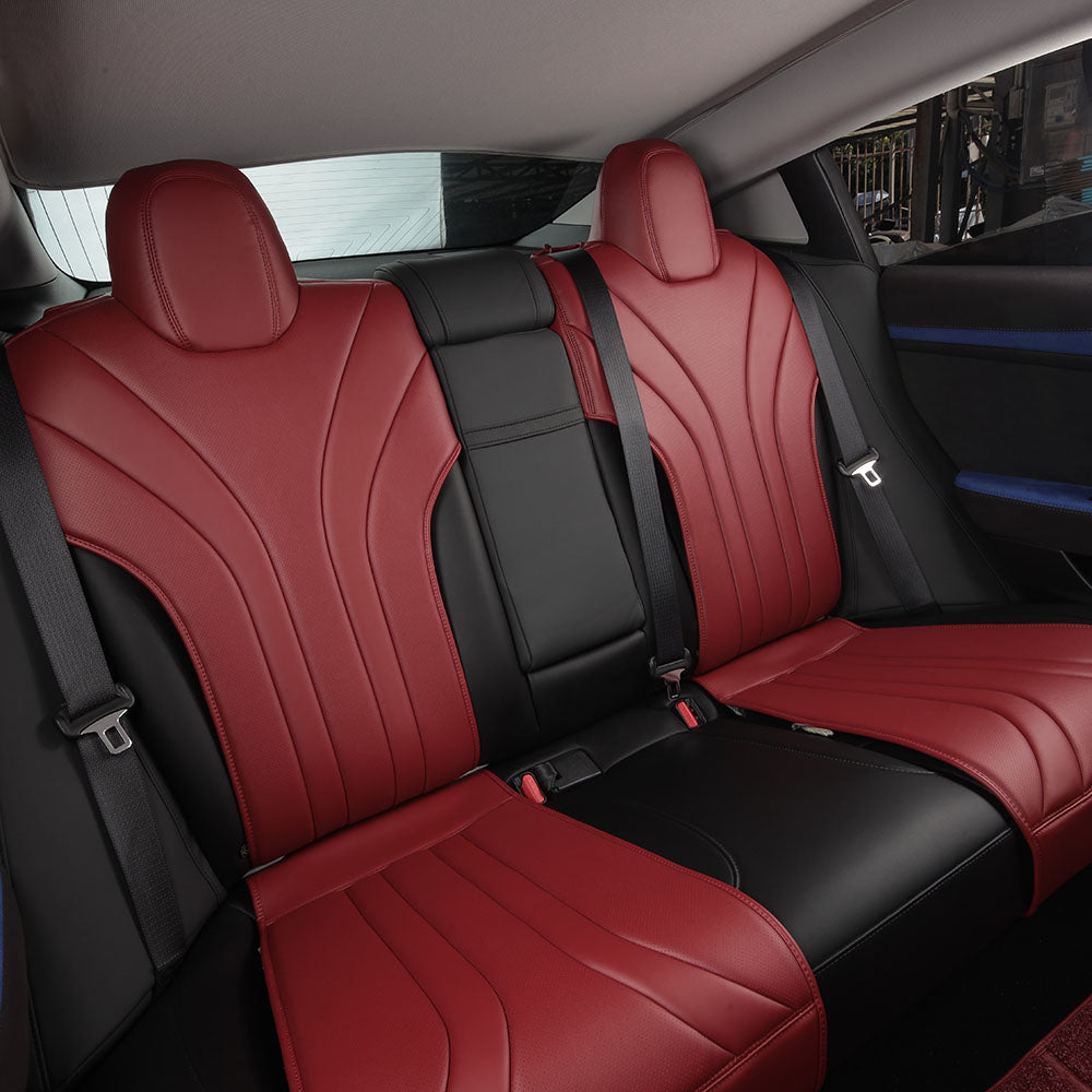 Red Embroidery Leather Car Seat Cushion for Tesla