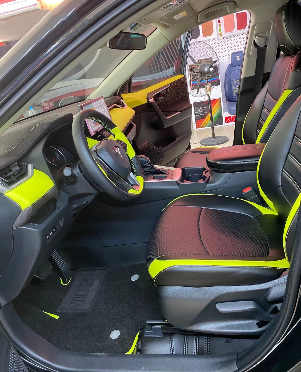 black leather front seat car seat cover for toyota rav4