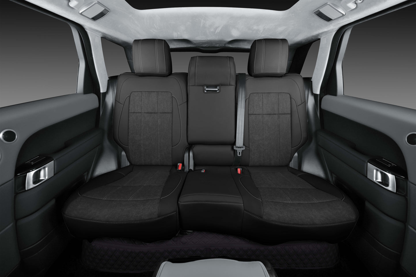 black premium leather velvet suede car rear seat cover for bmw