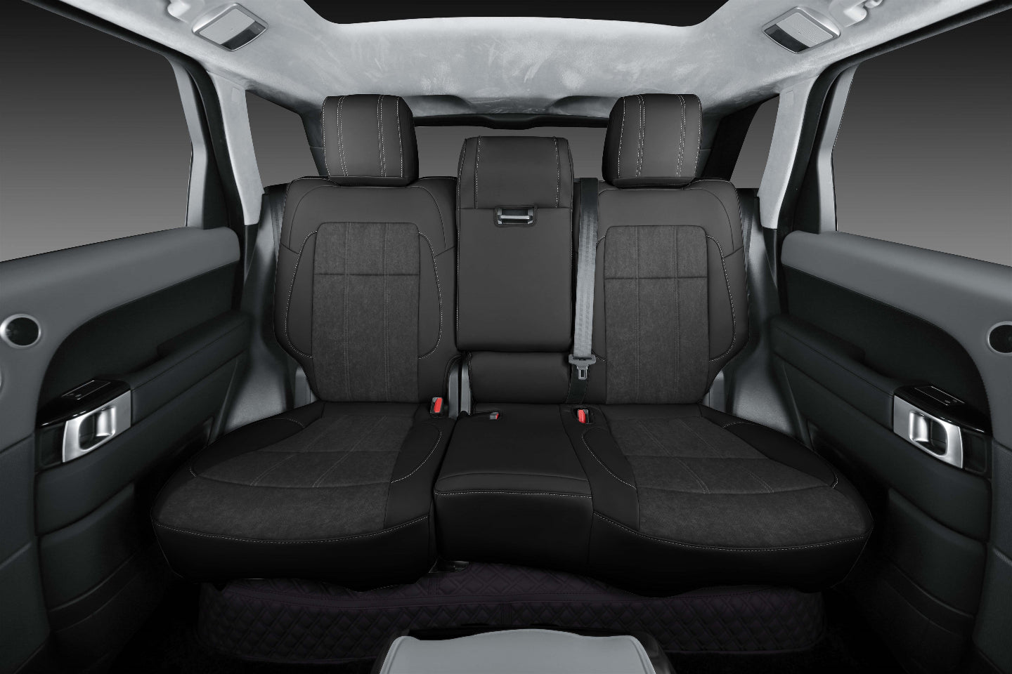 black premium leather velvet suede car rear seat cover for bmw