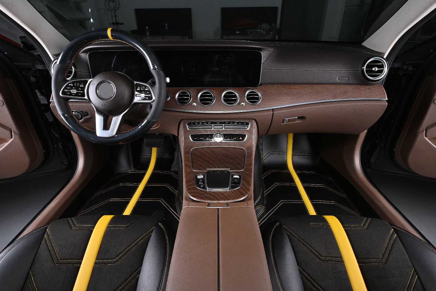 black velvet suede seat cover for mercedes-benz