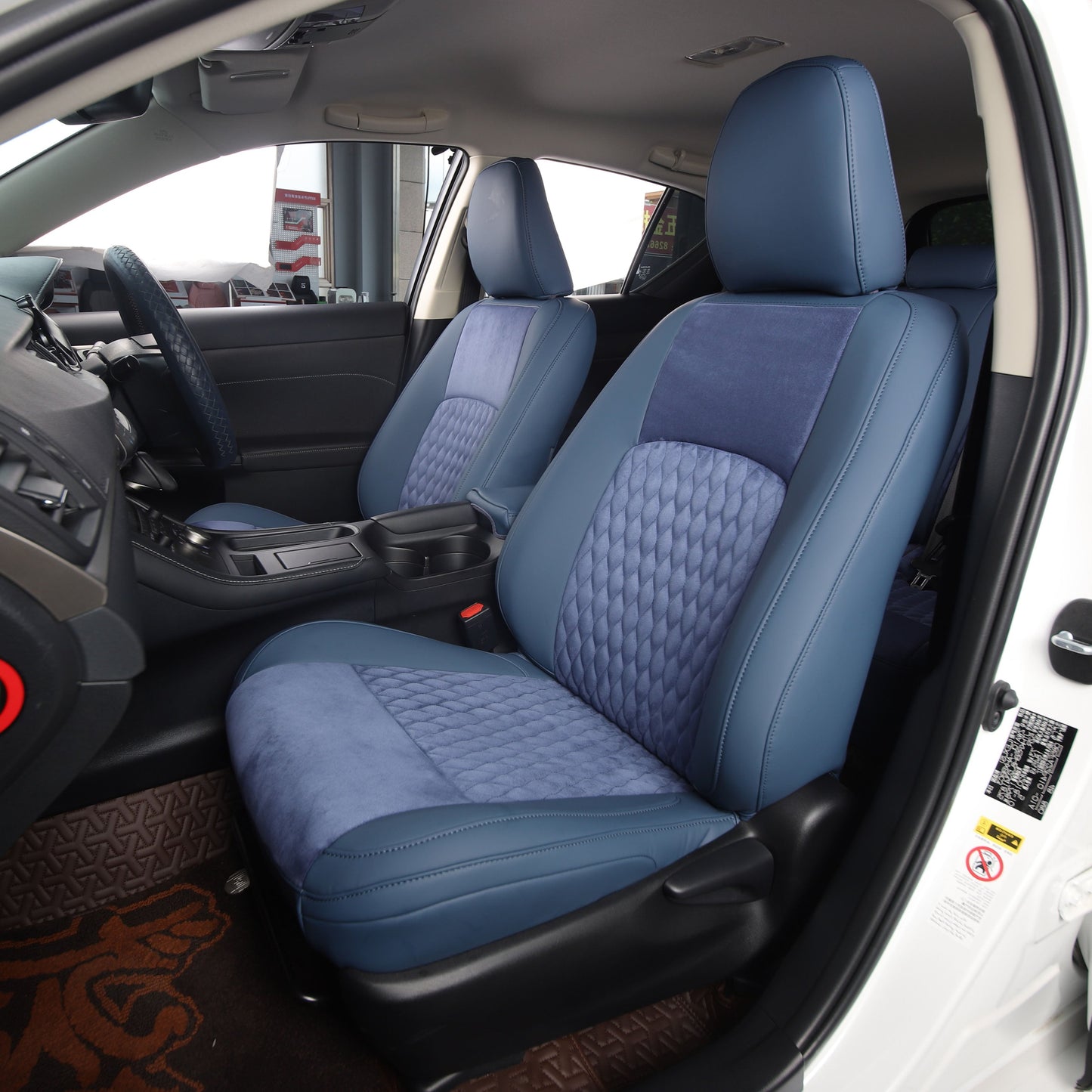 blue velvet suede diamond stitching seat cover for lexus