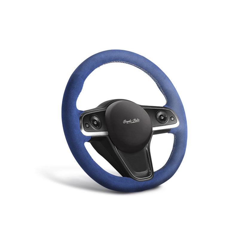 blue velvet suede steering wheel cover