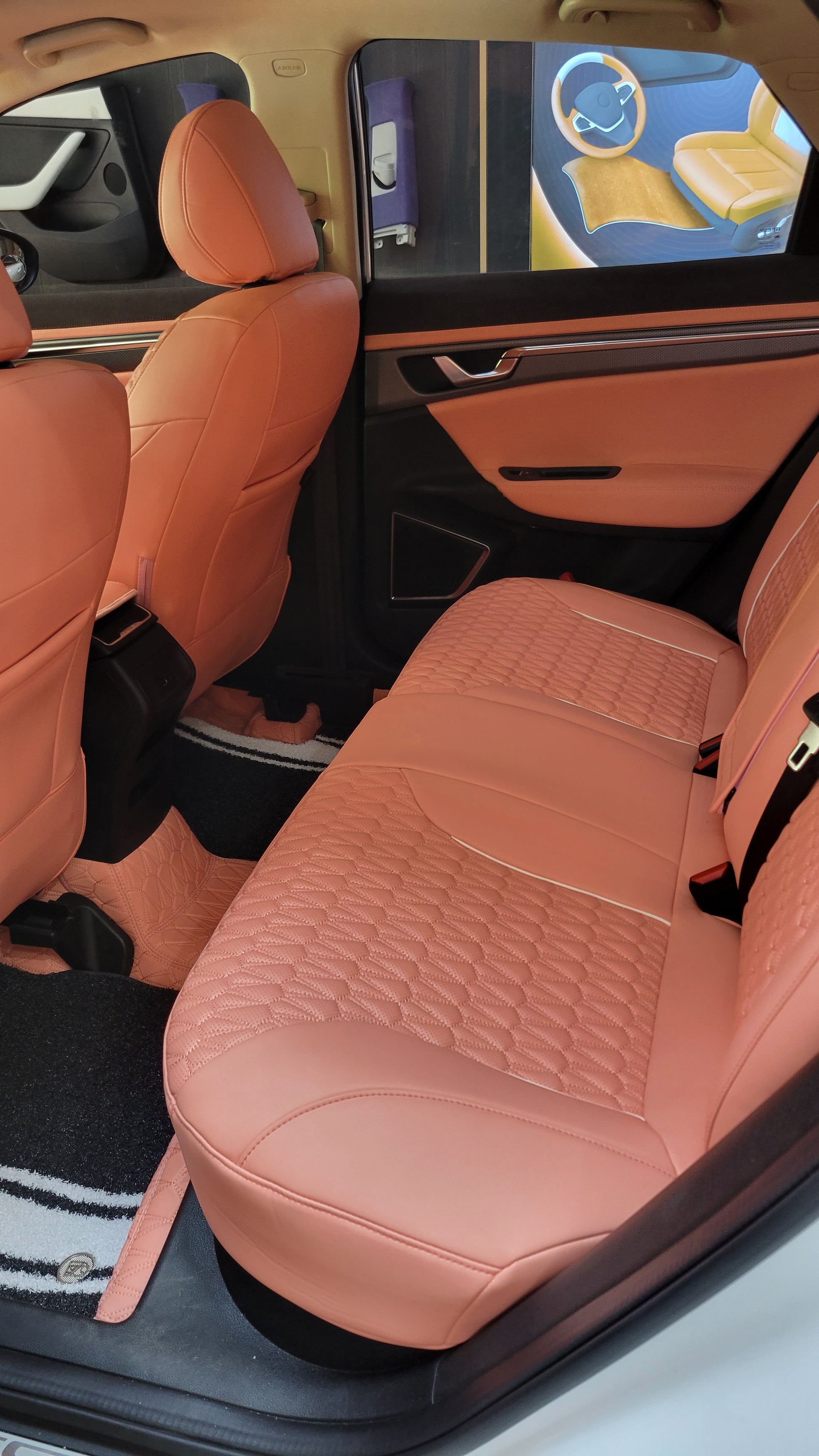 brown diamond stitching seat cover for Geely Coolray