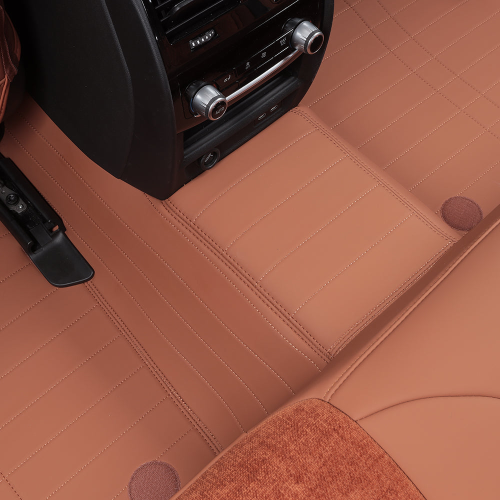 brown leather waterproof car floor mat car mat