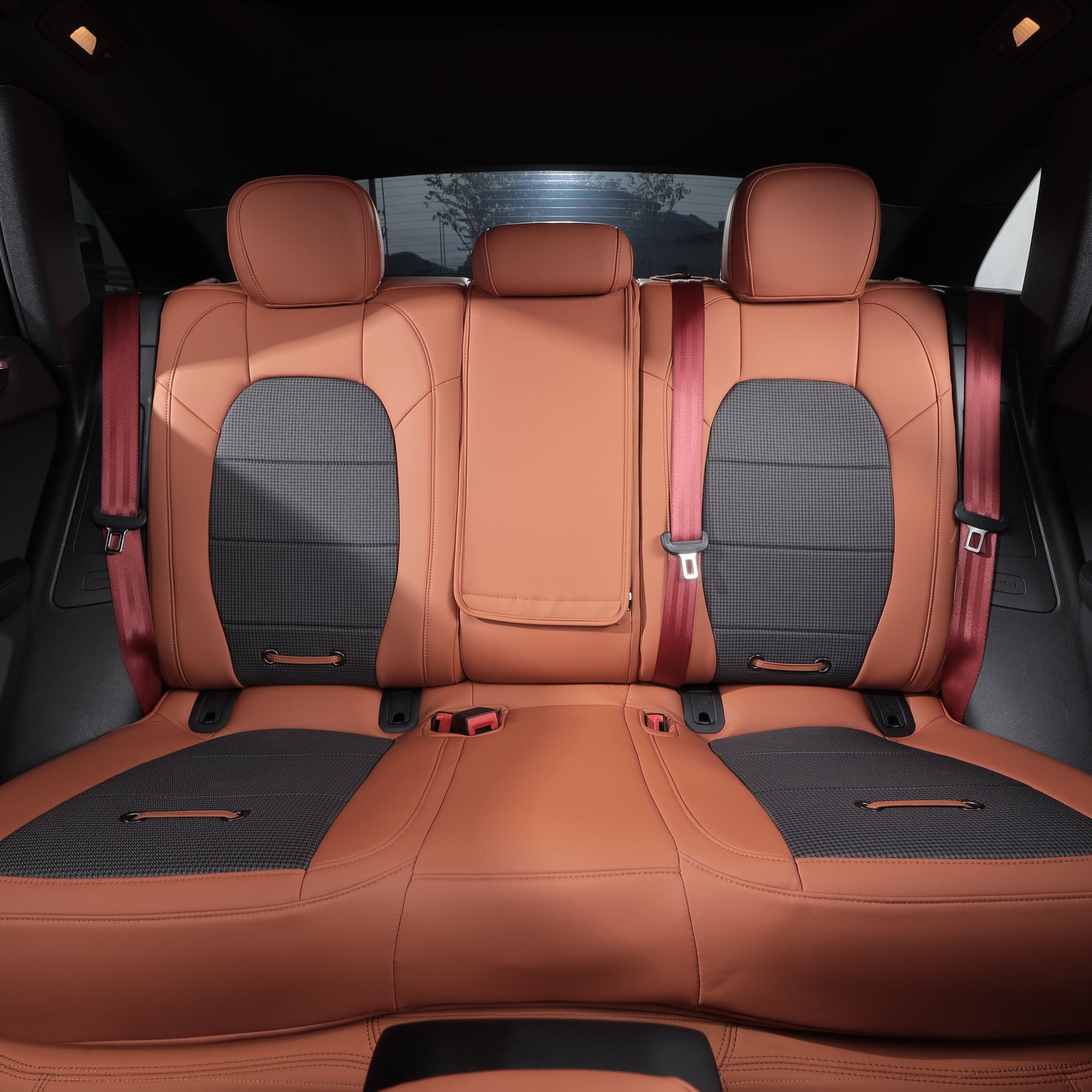 brown nappa leather custom fit rear seat cover for porsche
