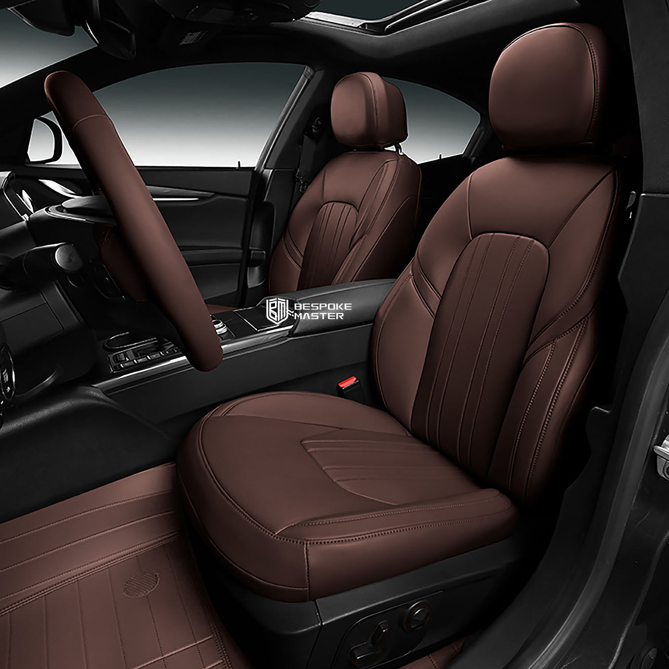 coffee nappa leather car seat cover for maserati