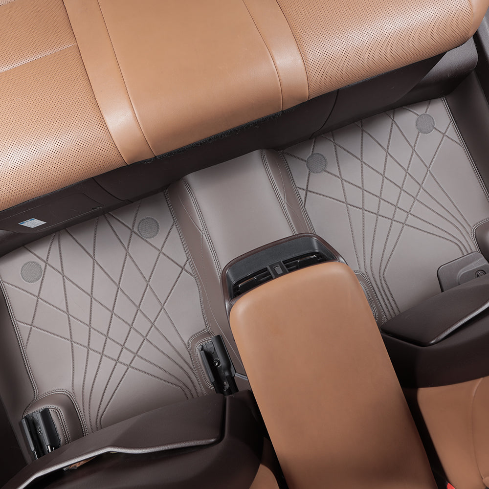 coffee nappa leather with quilted embroidery car floor mat car mat