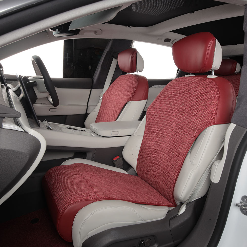 thumbnail image 2 of Toyota Car Seat Covers – Leather & Linen Fabric, Full Set Front & Rear, Unbranded 2 of 3