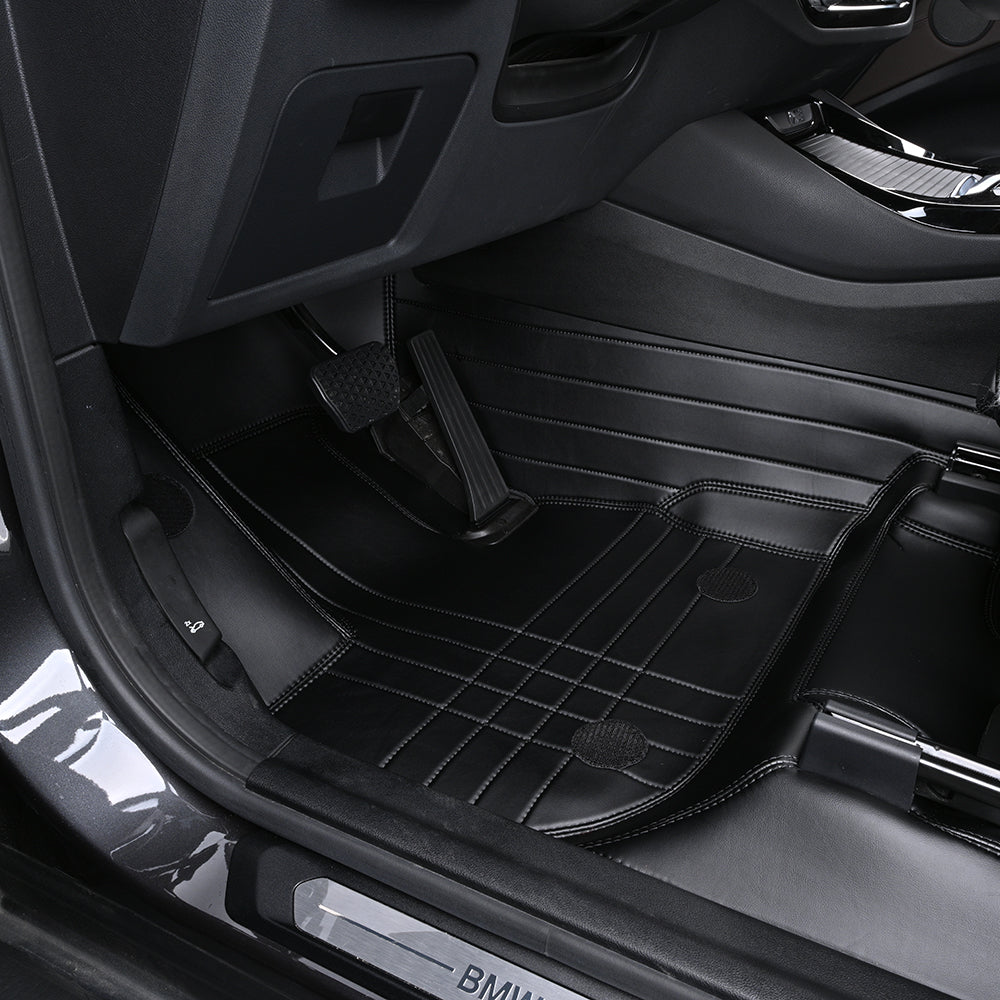 custom non-slip and waterproof leather car floor mat for bmw