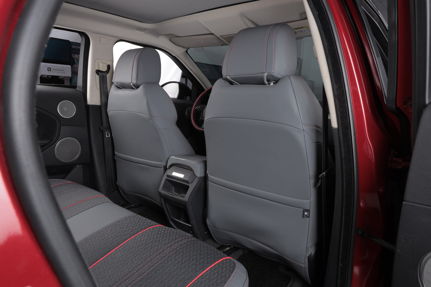 gray leather back seat cover for landrover