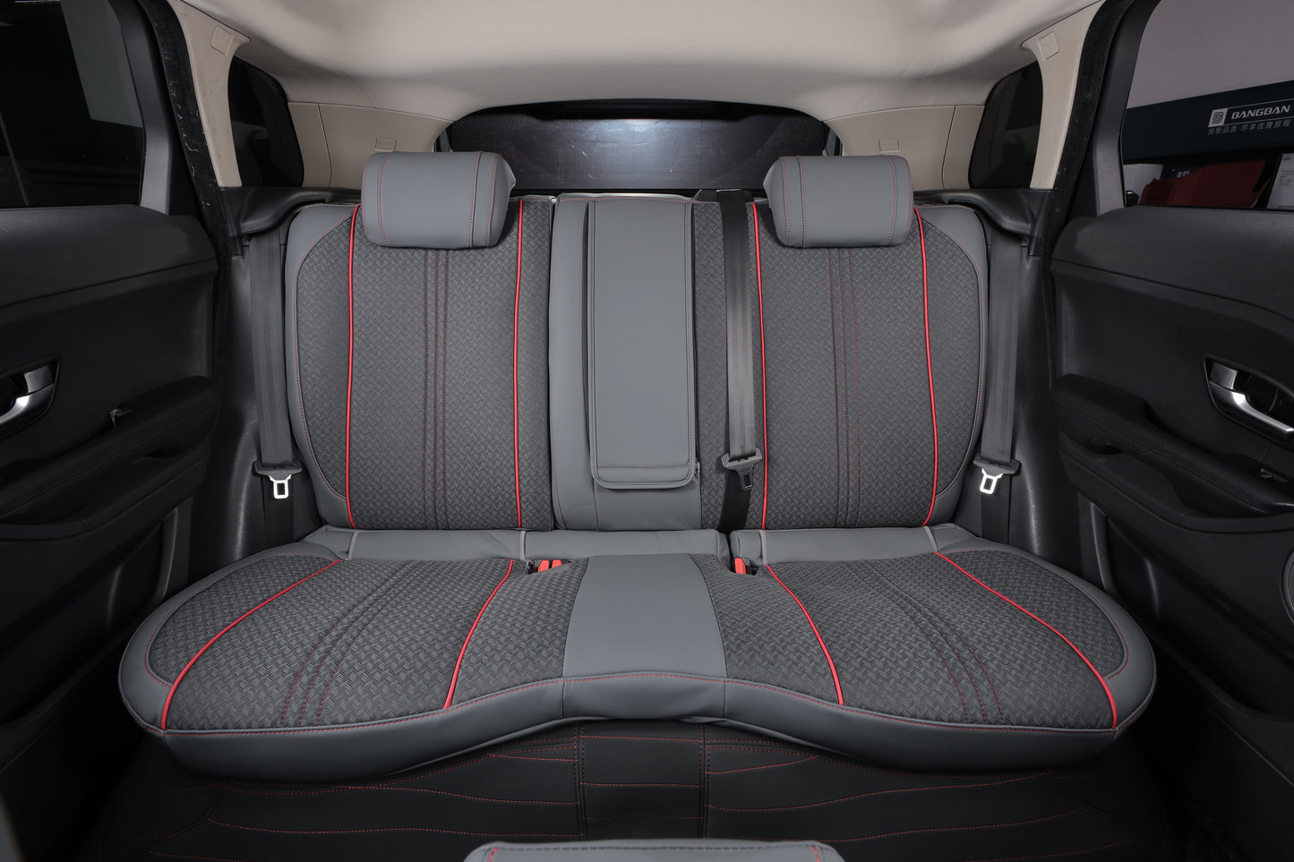 gray nappa leather cloth fabric rear seat cover for land rover