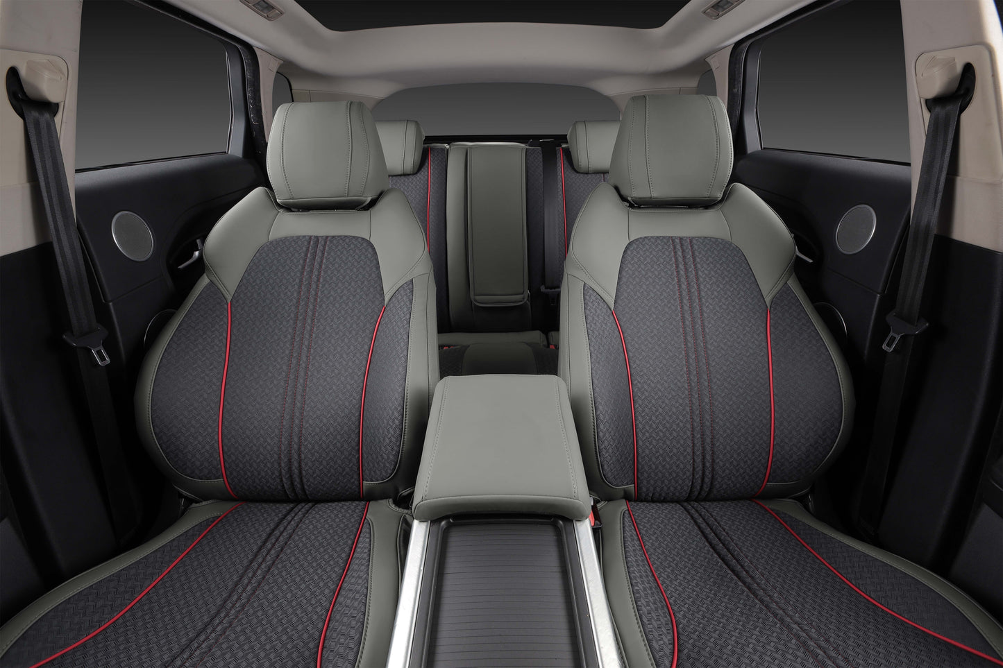 green nappa leather car seat cover with red piping for porsche