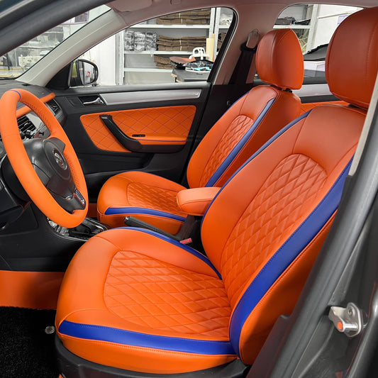 hermès orange leather front car seat cover for VW Bora