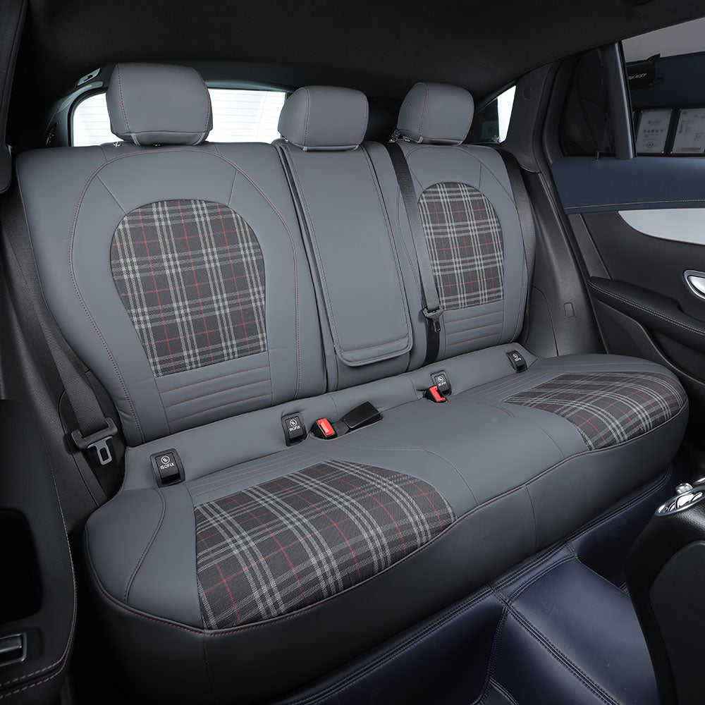 nappa leather and fabric rear seat cover for mercedes benz