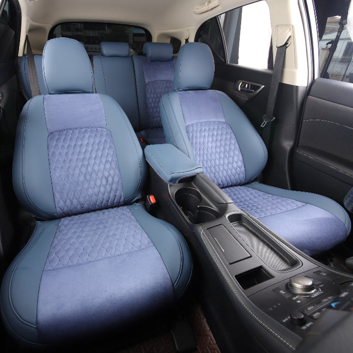 oem design blue leather and velvet suede fabric seat cover for lexus