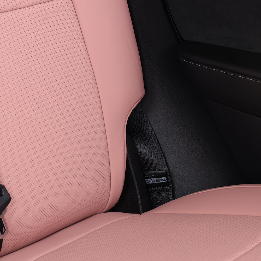 perforated ventilation pink nappa leather car seat cover for tesla