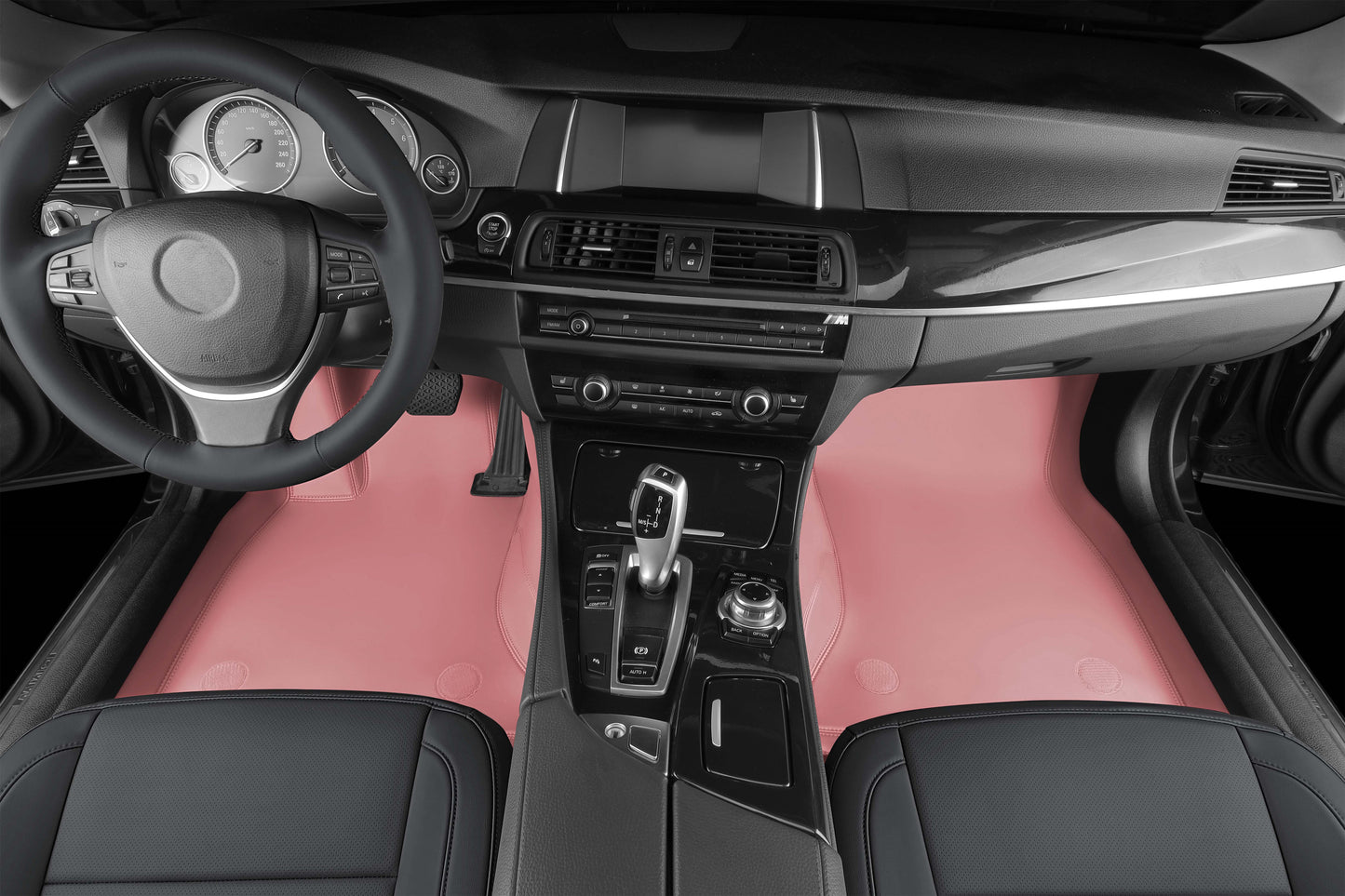 pink nappa leather bottom layer car mat for bmw