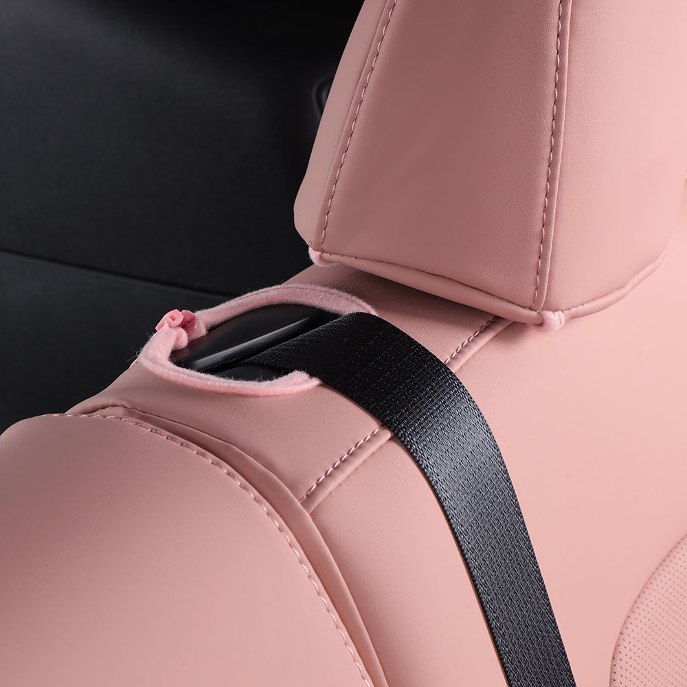pink nappa leather seat cover for tesla model y