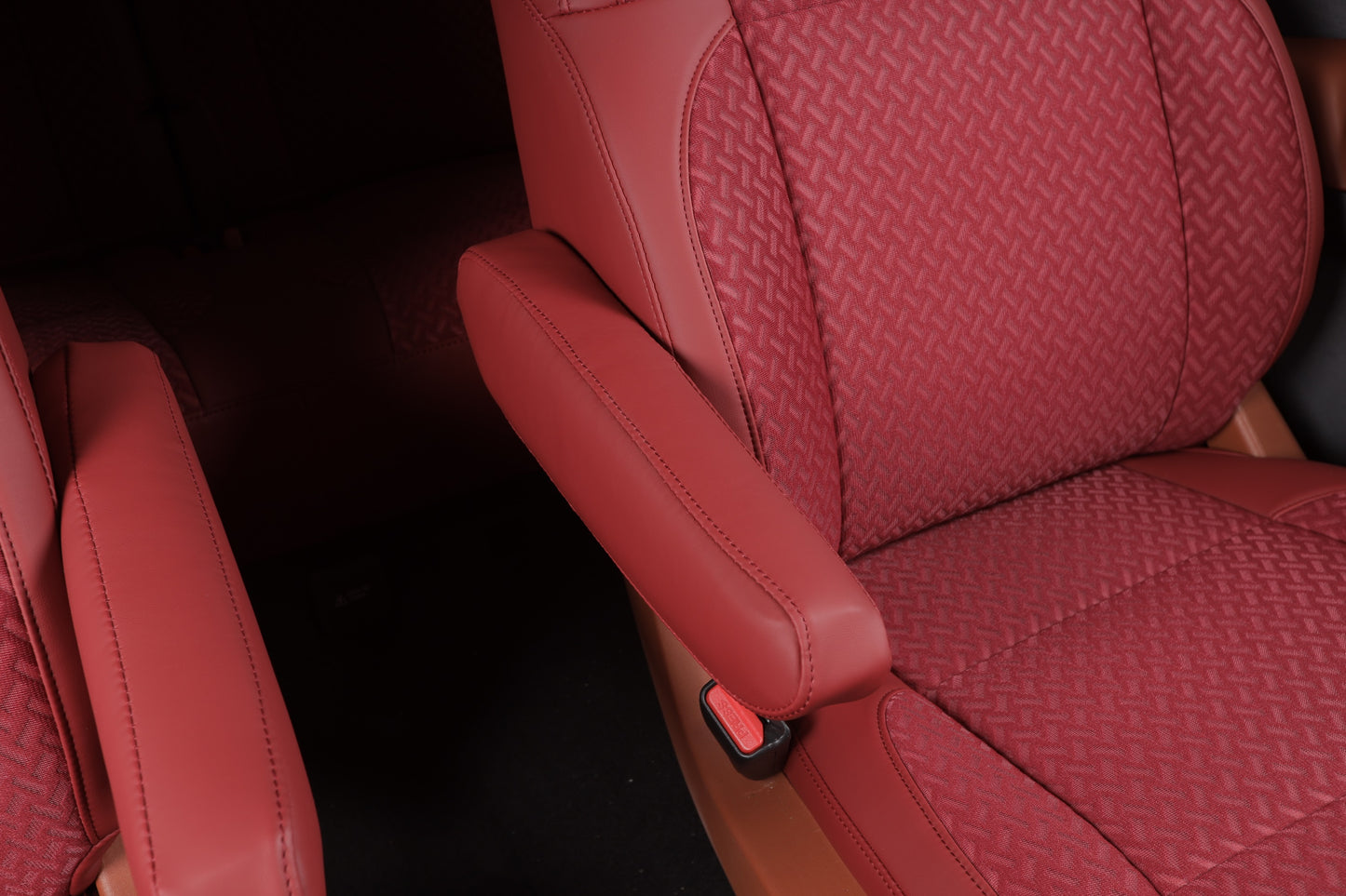 red nappa leather armrest cover for nissan