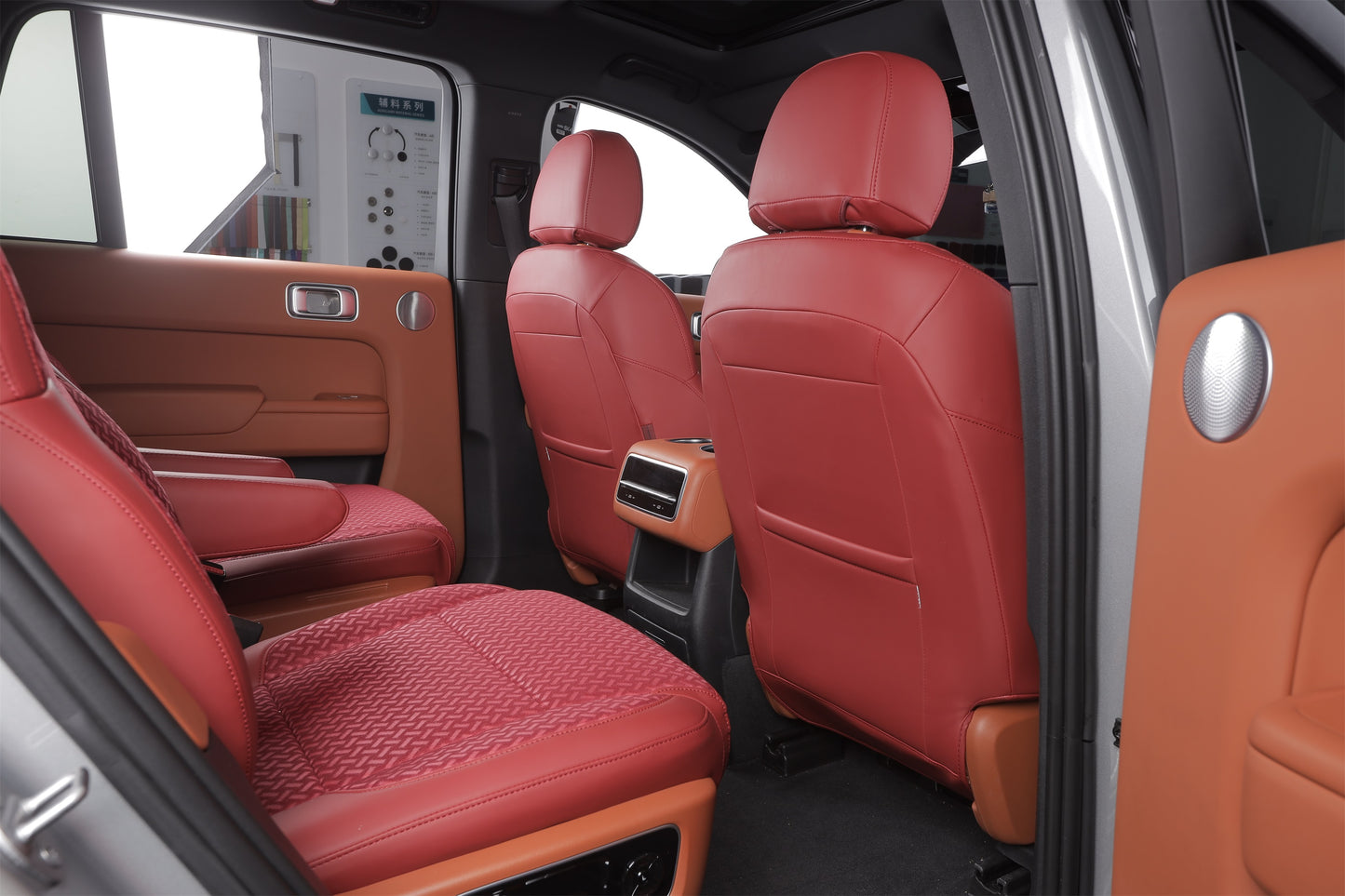 red nappa leather back seat cover for nissan