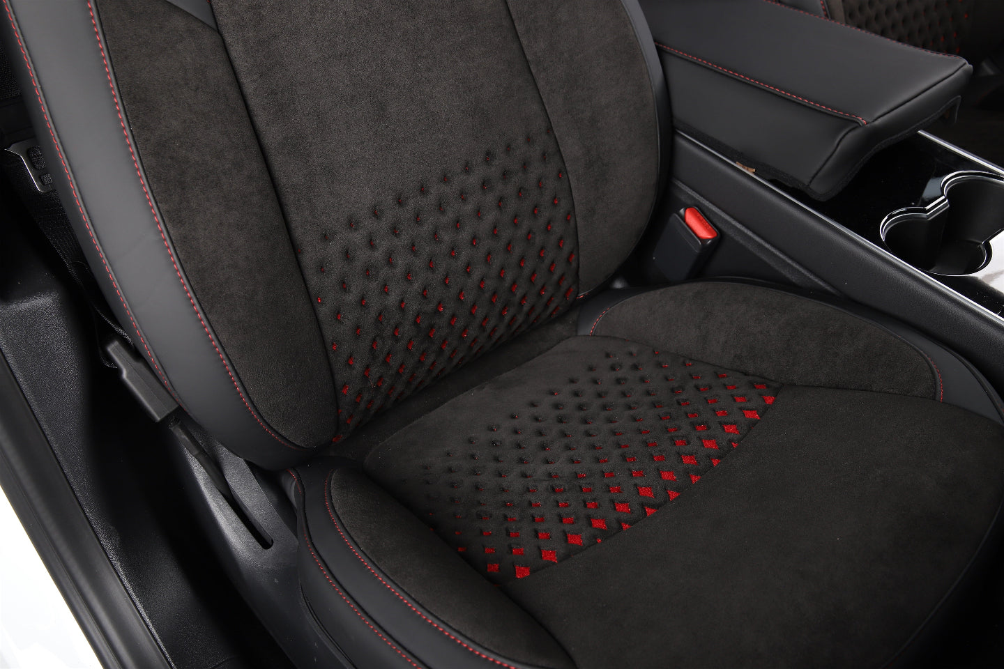 velvet suede fabric with diamond stitching seat cover for tesla