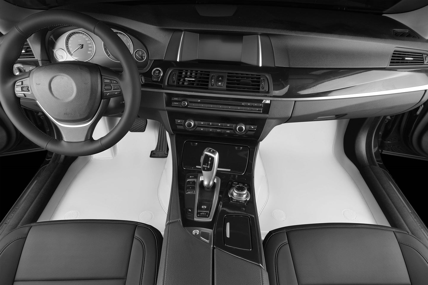 white nappa leather bottom layer car floor mat for bmw