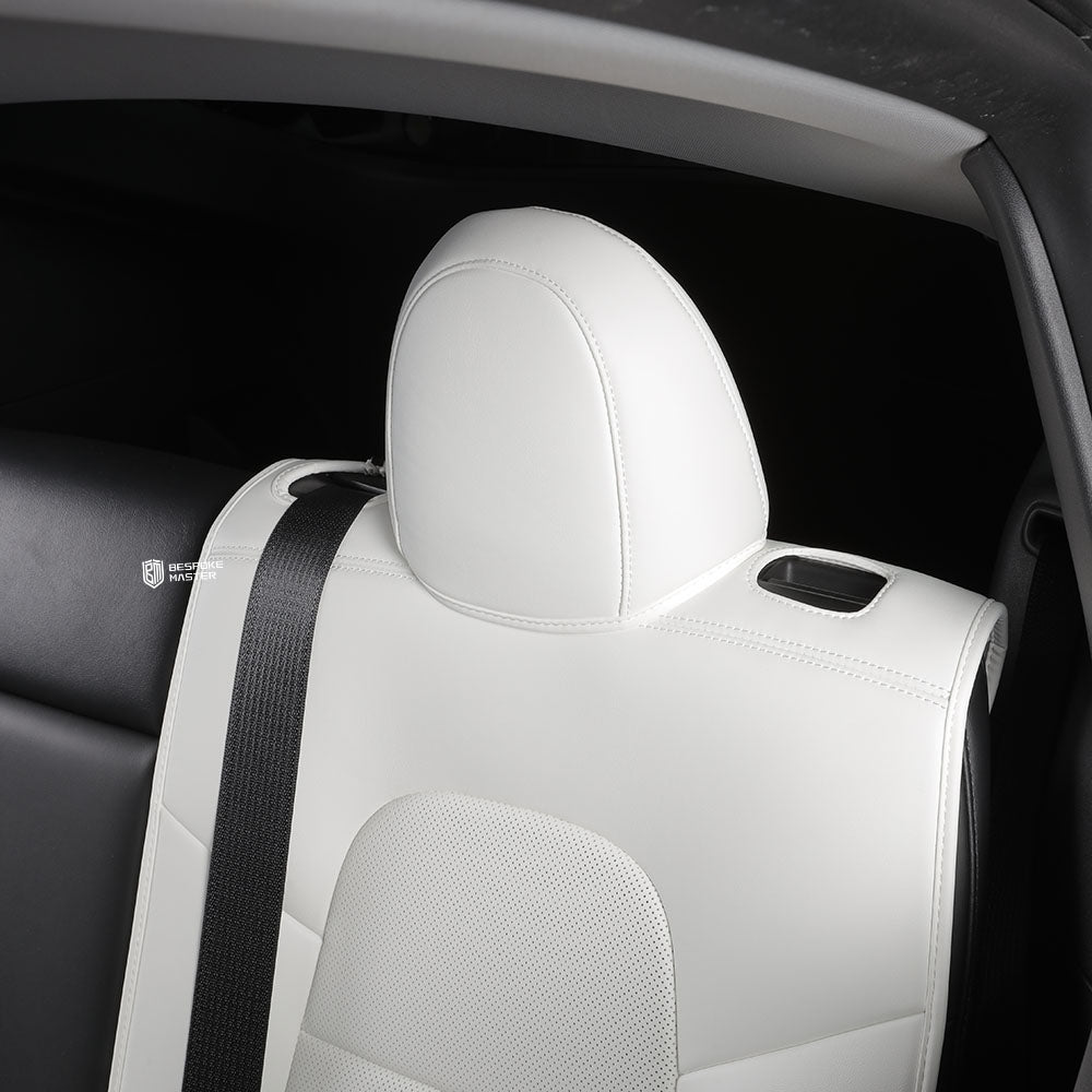 white nappa leather flat seat cover cushion for tesla