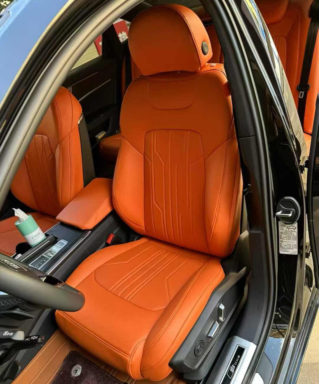Custom Orange Leather Car Seat Cover for Audi A6L: A Perfect Blend of Luxury and Sport