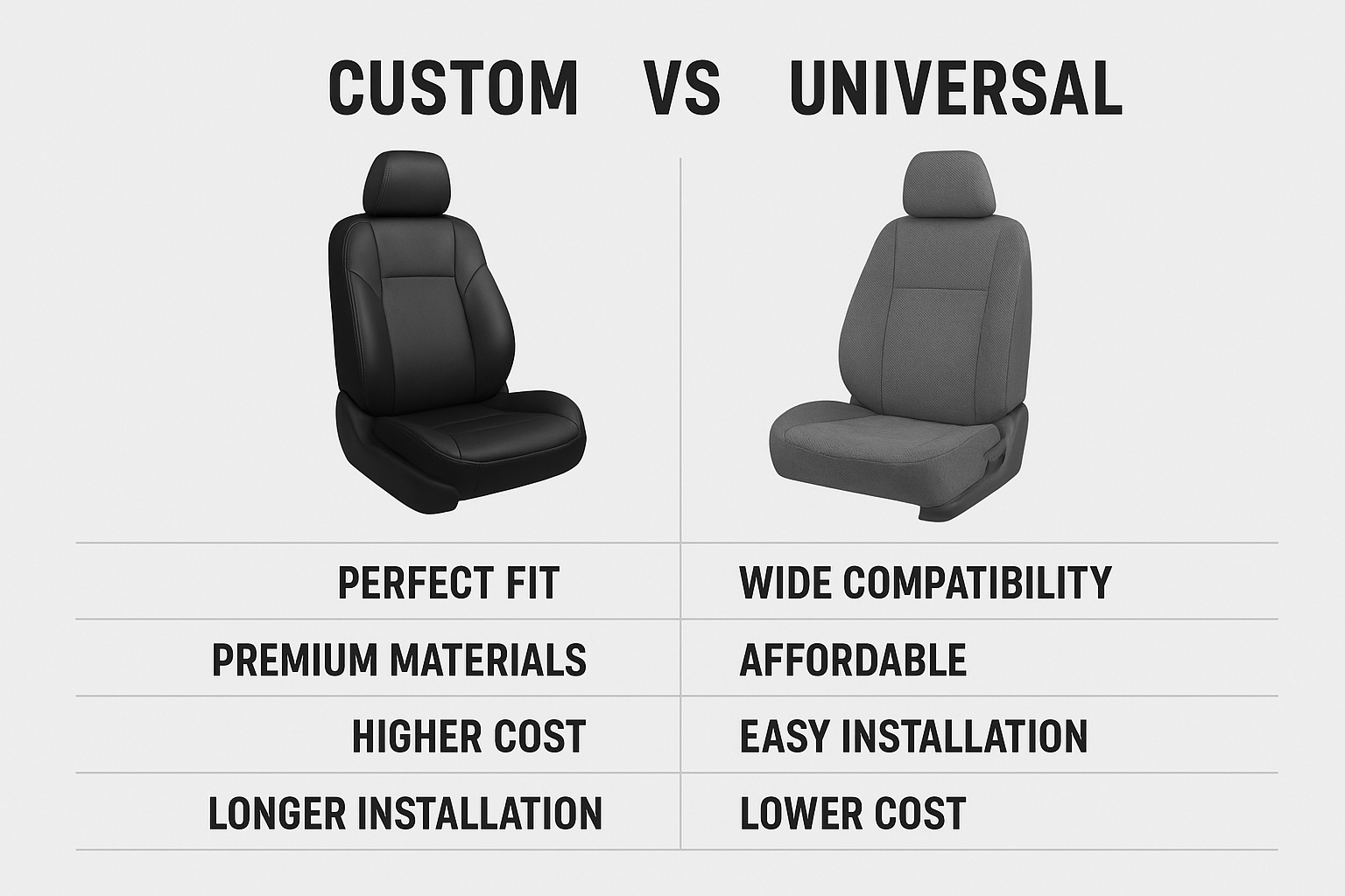 Custom vs Universal Car Seat Covers: Which One Is Right for You?
