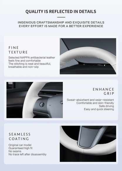Bespoke Master Custom Fit Breathable and Premium Nappa Leather Car Steering Wheel Cover