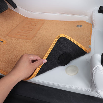 Custom Fit Waterproof and Wear Resistant Double Layer Leather Car Floor Mat With Nylon Carpet for Tesla