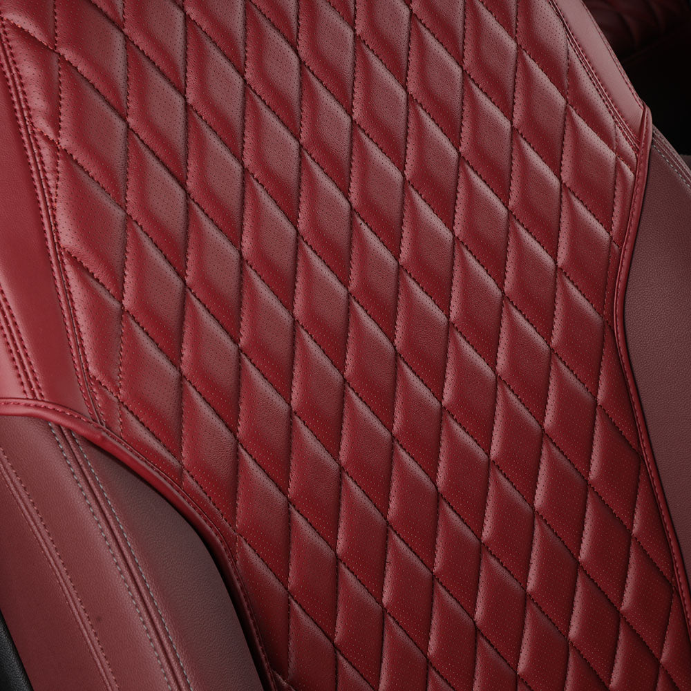 Bespoke Master Custom Fit Argyle Fabric Nappa Leather Half Coverage Car Seat Cover Cushions