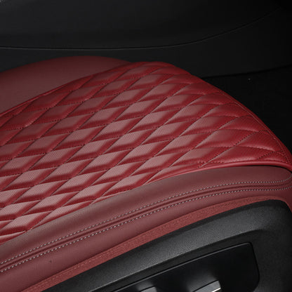 Bespoke Master Custom Fit Argyle Fabric Nappa Leather Half Coverage Car Seat Cover Cushions