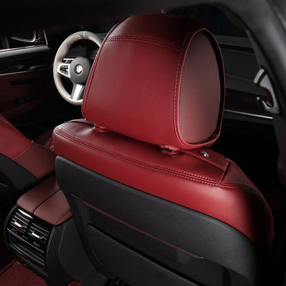 Bespoke Master Custom Fit Argyle Fabric Nappa Leather Half Coverage Car Seat Cover Cushions