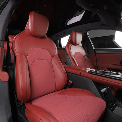 Nappa Leather Antibacterial Red Nappa Leather Invisible Mottled Fabric Car Seat Covers For Xiao mi