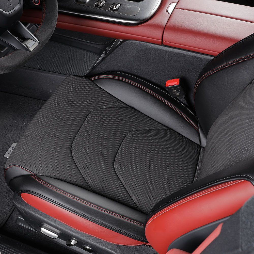 Custom Fit Airbag Compatible Antibacterial Black Nappa Leather Invisible Car Seat Covers For Xiao mi