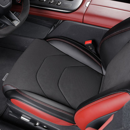 Custom Fit Airbag Compatible Antibacterial Black Nappa Leather Invisible Car Seat Covers For Xiao mi