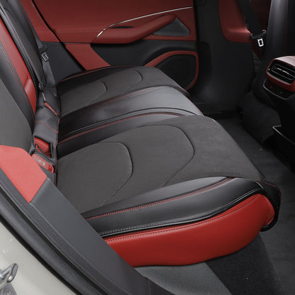 Custom Fit Airbag Compatible Antibacterial Black Nappa Leather Invisible Car Seat Covers For Xiao mi