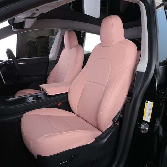 Bespoke Master Custom Fit Pink PVC Nappa Leather Car Seat Cover For Tesla