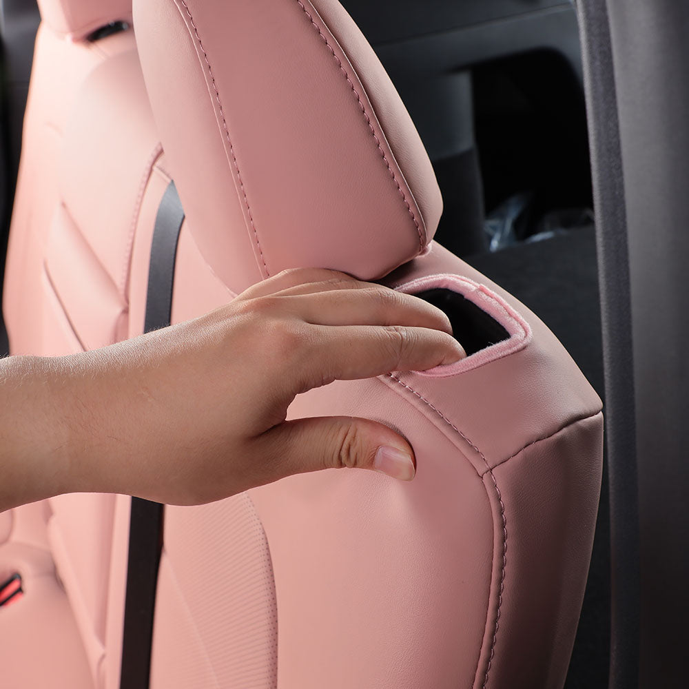 Bespoke Master Custom Fit Pink PVC Nappa Leather Car Seat Cover For Tesla