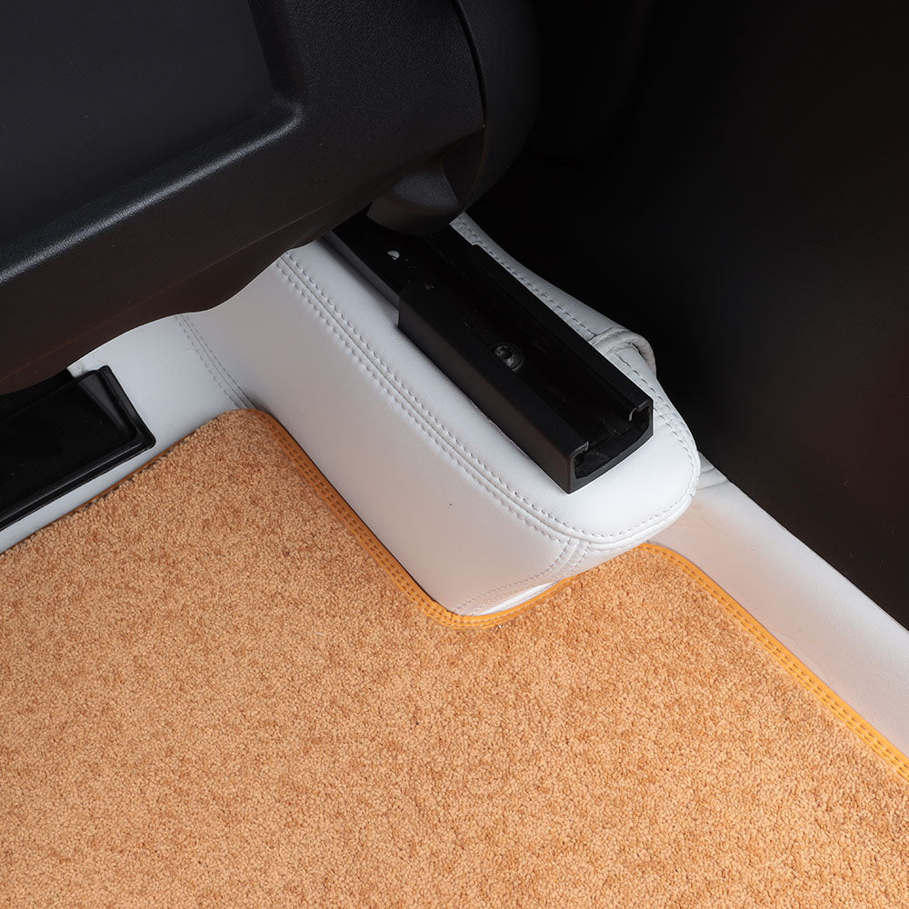 Custom Fit Waterproof and Wear Resistant Double Layer Leather Car Floor Mat With Nylon Carpet for Tesla