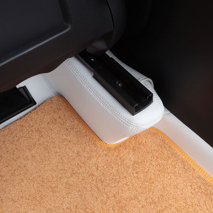 Custom Fit Waterproof and Wear Resistant Double Layer Leather Car Floor Mat With Nylon Carpet for Tesla